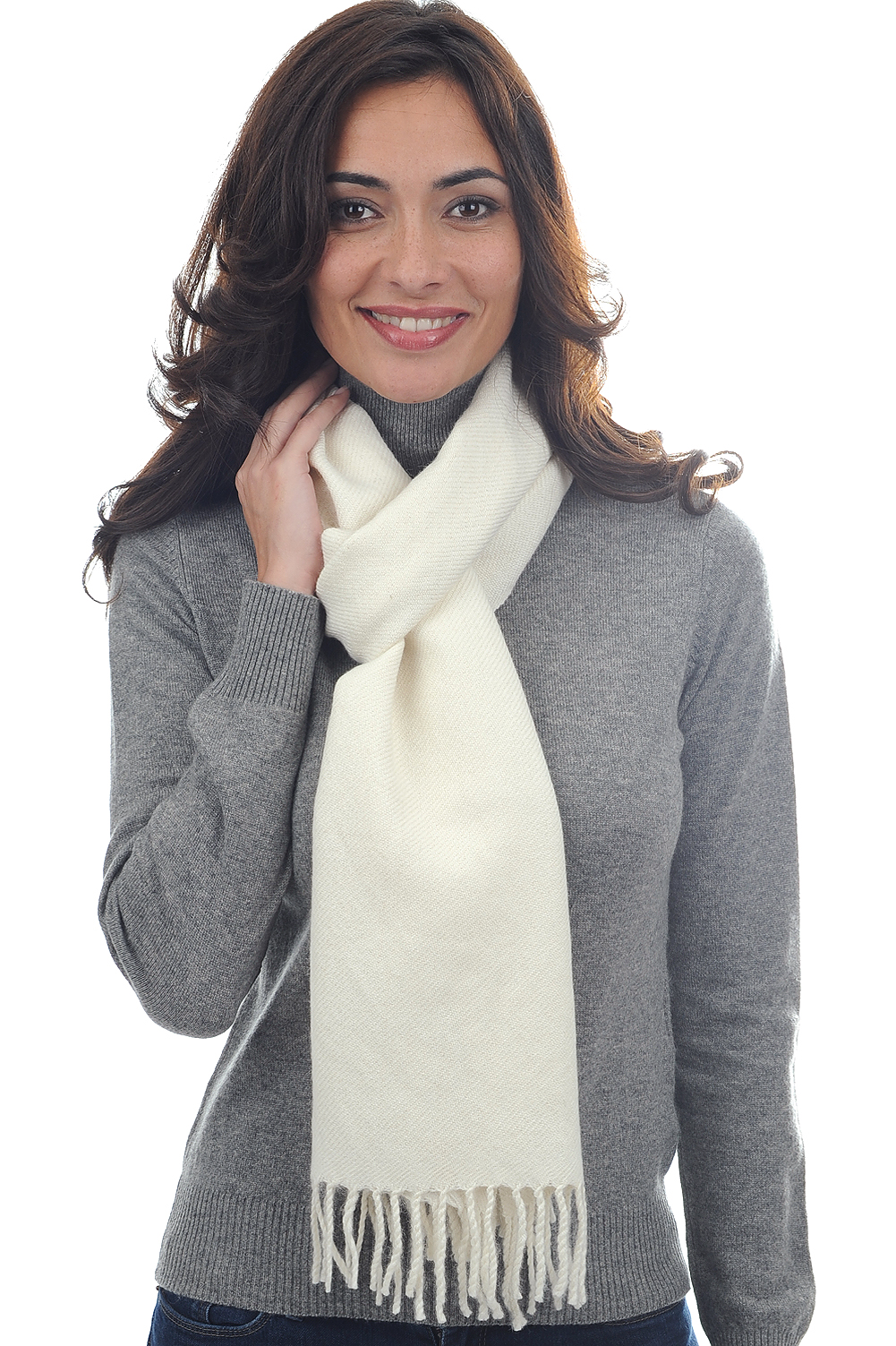 Baby Alpaca accessori sciarpe foulard zak200 alpa ecru 200 x 35 cm